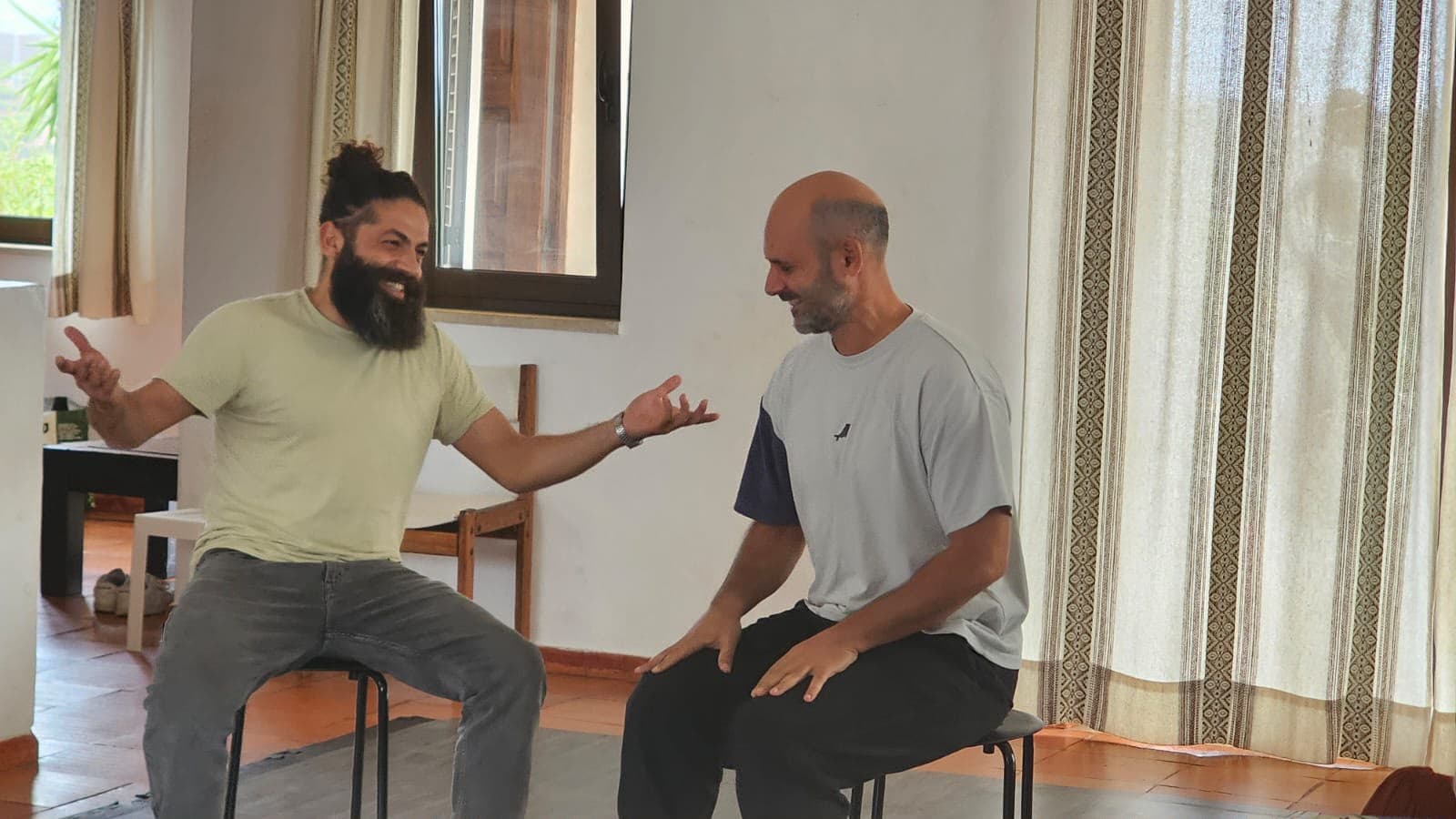 Participants exploring playful movement together